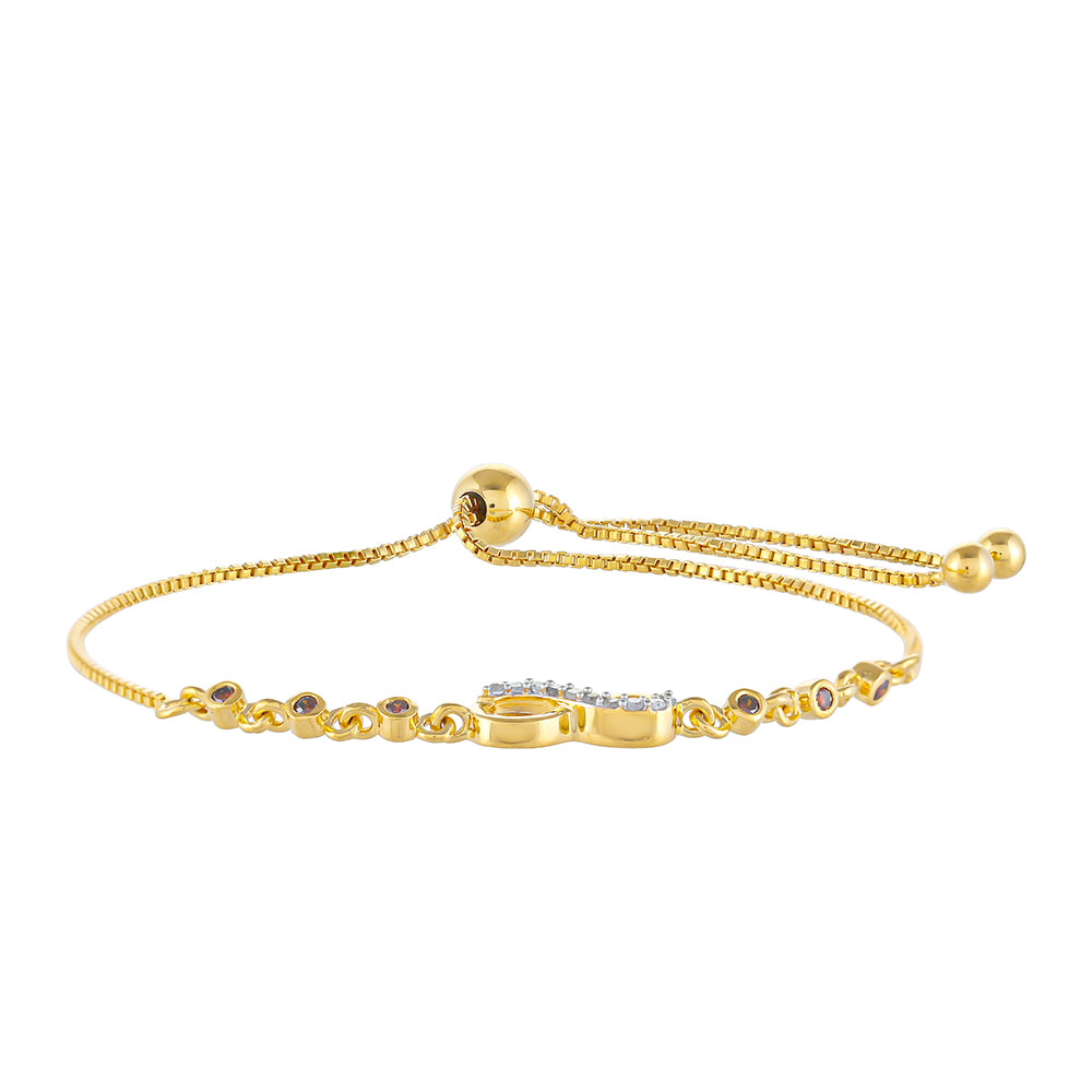 Pozlacené Stříbro 925/1000 - Náramek s Červeným Diamantem a Bílým Diamantem - Karátové číslo: 0.17. přibližná hmotnost: 3.52 gramů 2 