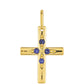Kříž Pozlacená Stříbrná Sada s Thajským Rubínem a Brazilským Smaragdem ( Přívěsek )
