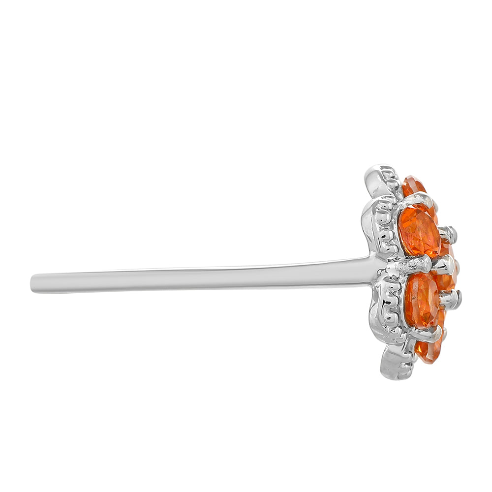 Stříbro 925/1000 - Prsten s Padparadscha Křemenem - Karátové číslo: 1.52. přibližná hmotnost: 2.73 gramů