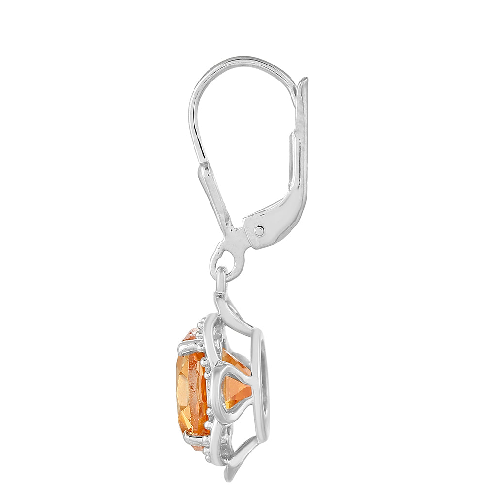 Stříbrné Náušnice s Padparadscha Křemenem 2 