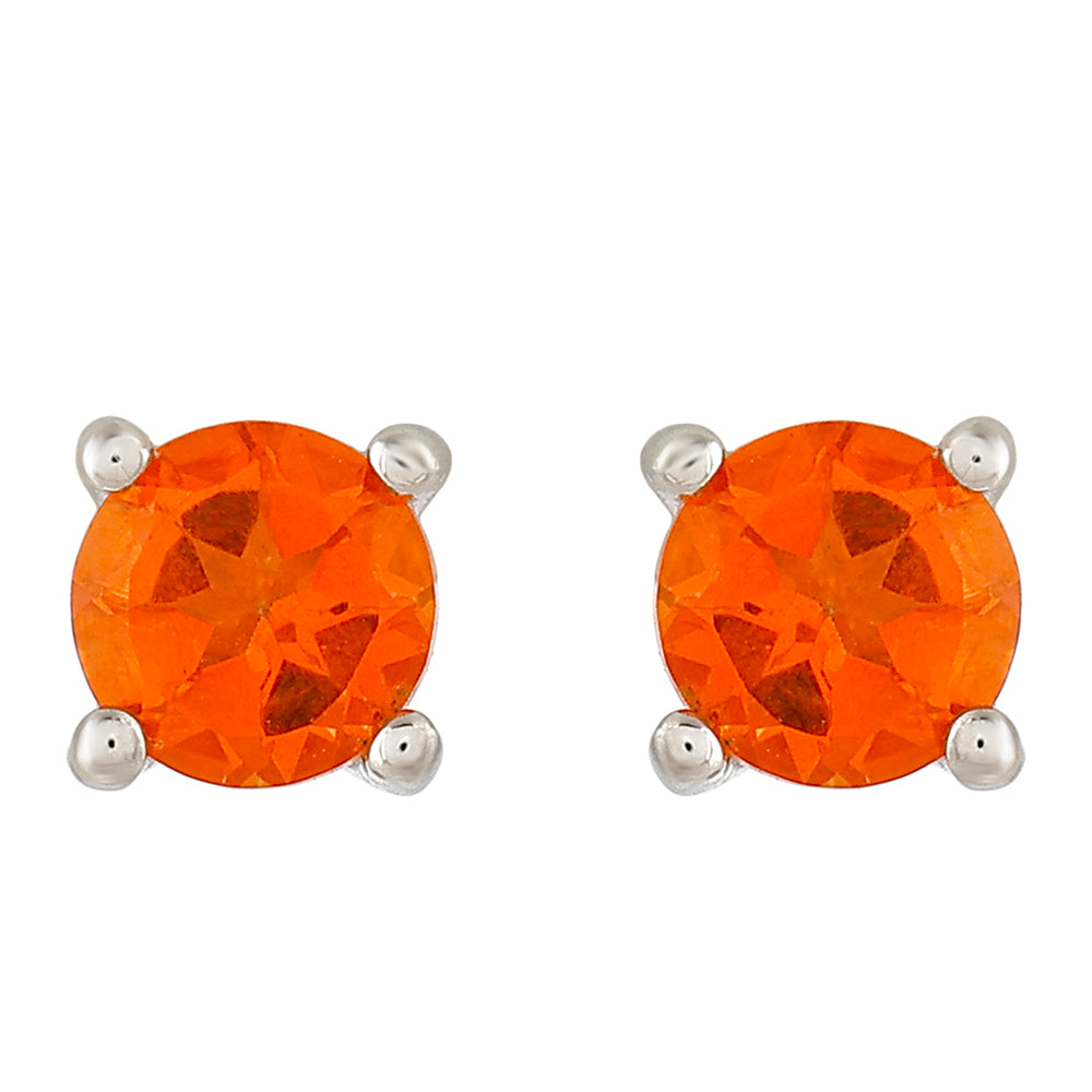 Stříbro 925/1000 - Náušnice s Padparadscha Křemenem - Karátové číslo: 0.63. přibližná hmotnost: 1.09 gramů 1 