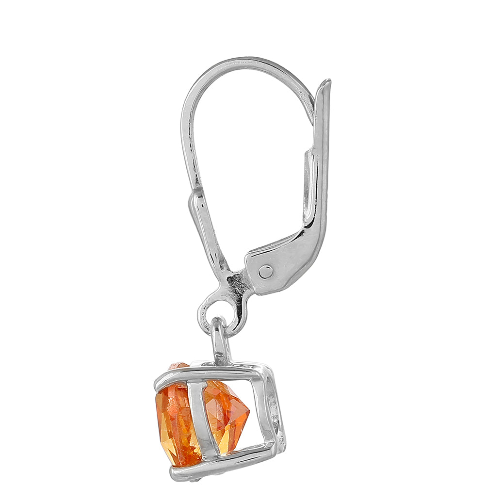 Stříbrné Náušnice s Padparadscha Křemenem 2 