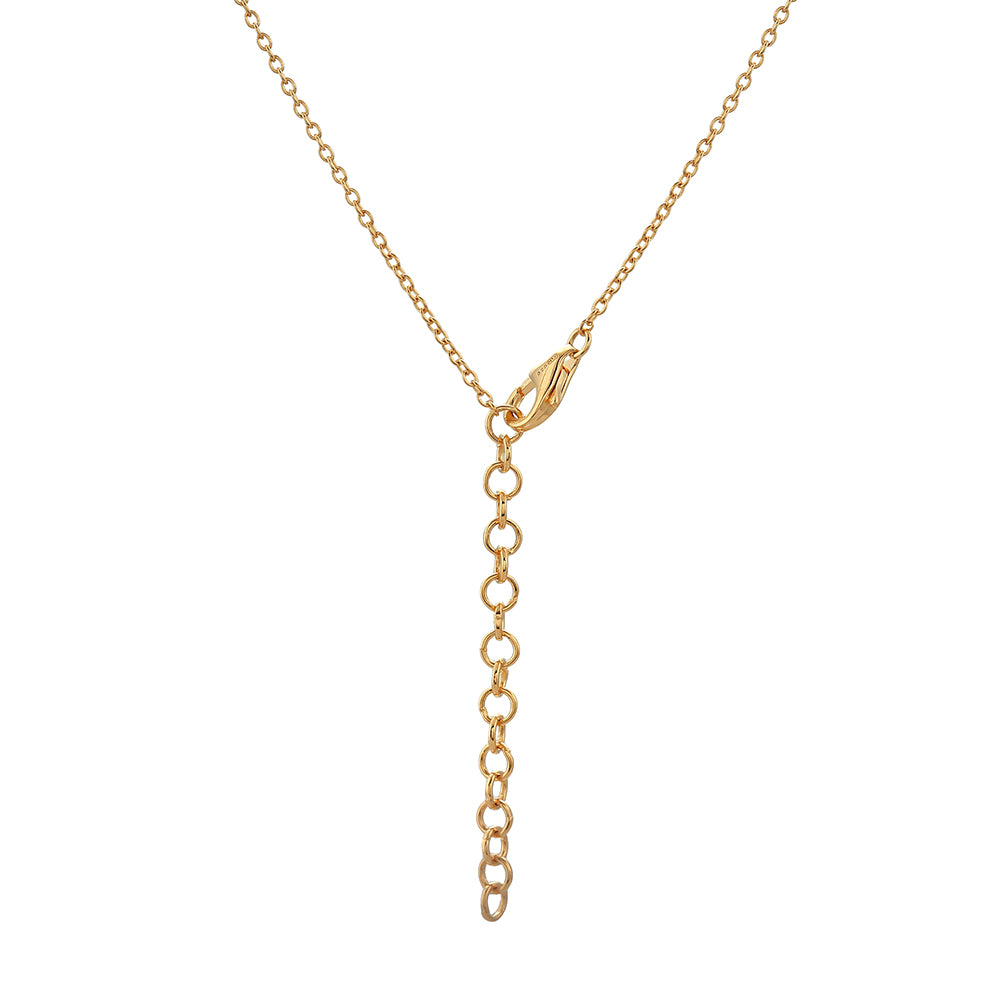 Pozlacený Stříbrný Náhrdelník se Zeleným Diamantem 2 