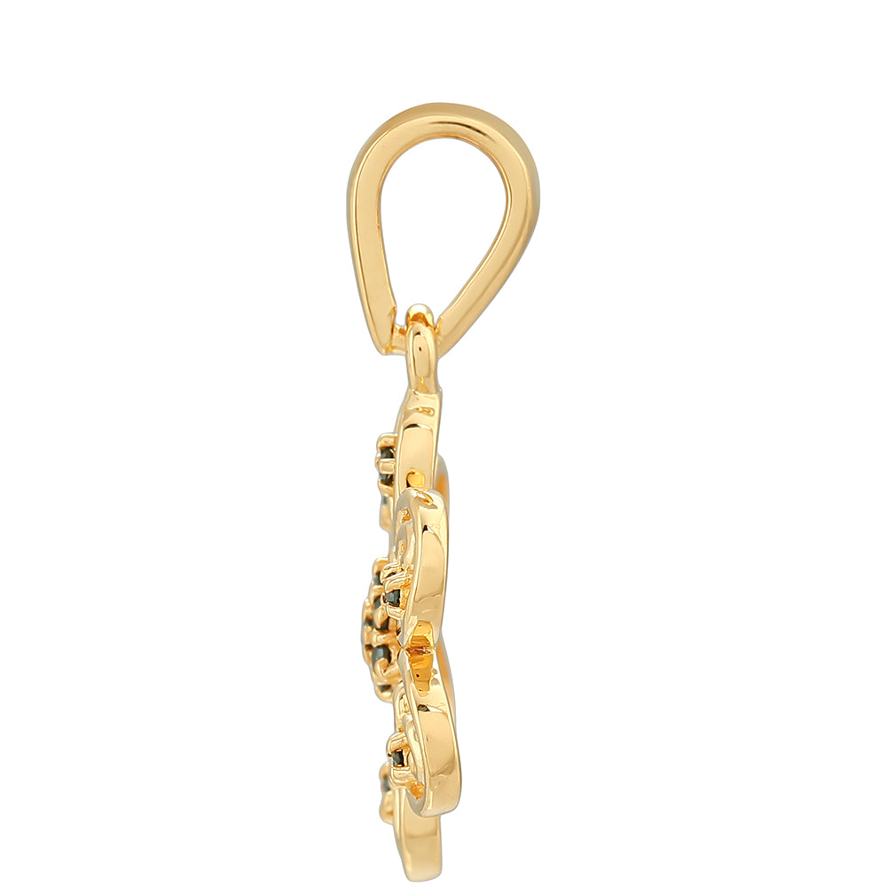 Pozlacený Stříbrný Přívěsek se Zeleným Diamantem 2 