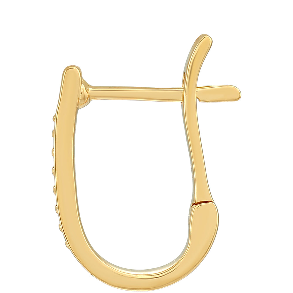 Pozlacené Stříbrné Náušnice se Zeleným Diamantem 2 