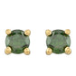 Pozlacené Stříbrné Náušnice se Zeleným Diamantem