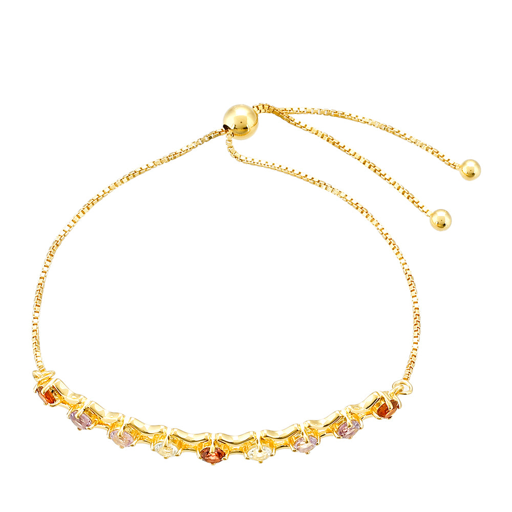 Pozlacený Stříbrný Náramek s Ametystem a Citrínem z Madeiry 2 