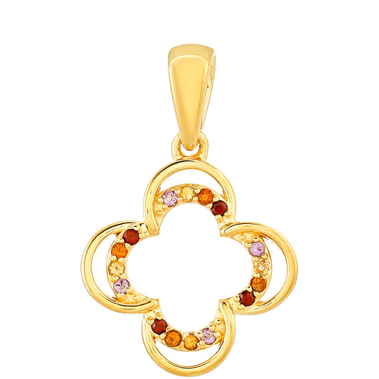 Pozlacený Stříbrný Přívěsek s Ametystem a Citrínem z Madeiry