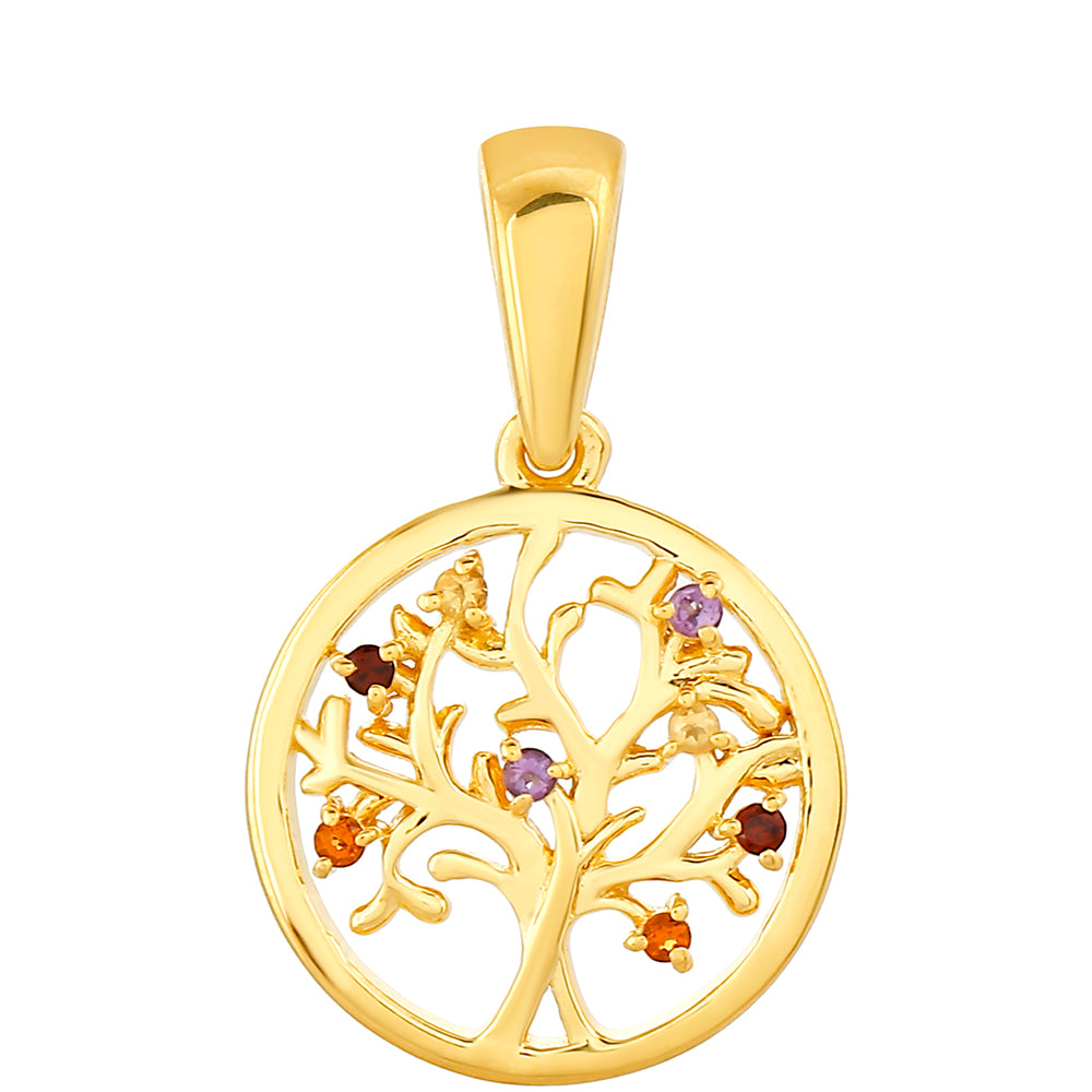 Pozlacené Stříbro 925/1000 - Přívěsek s Ametystem a Citrínem z Madeiry - Karátové číslo: 0.07. přibližná hmotnost: 1.67 gramů 1 