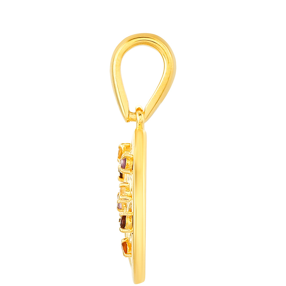 Pozlacené Stříbro 925/1000 - Přívěsek s Ametystem a Citrínem z Madeiry - Karátové číslo: 0.07. přibližná hmotnost: 1.67 gramů 2 