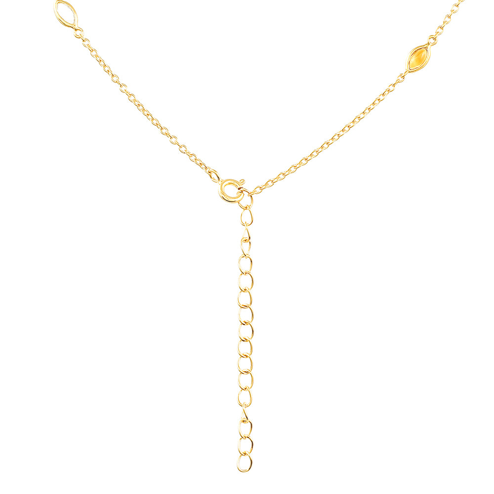 Pozlacený Stříbrný Náhrdelník s Ametystem a Citrínem z Madeiry 2 