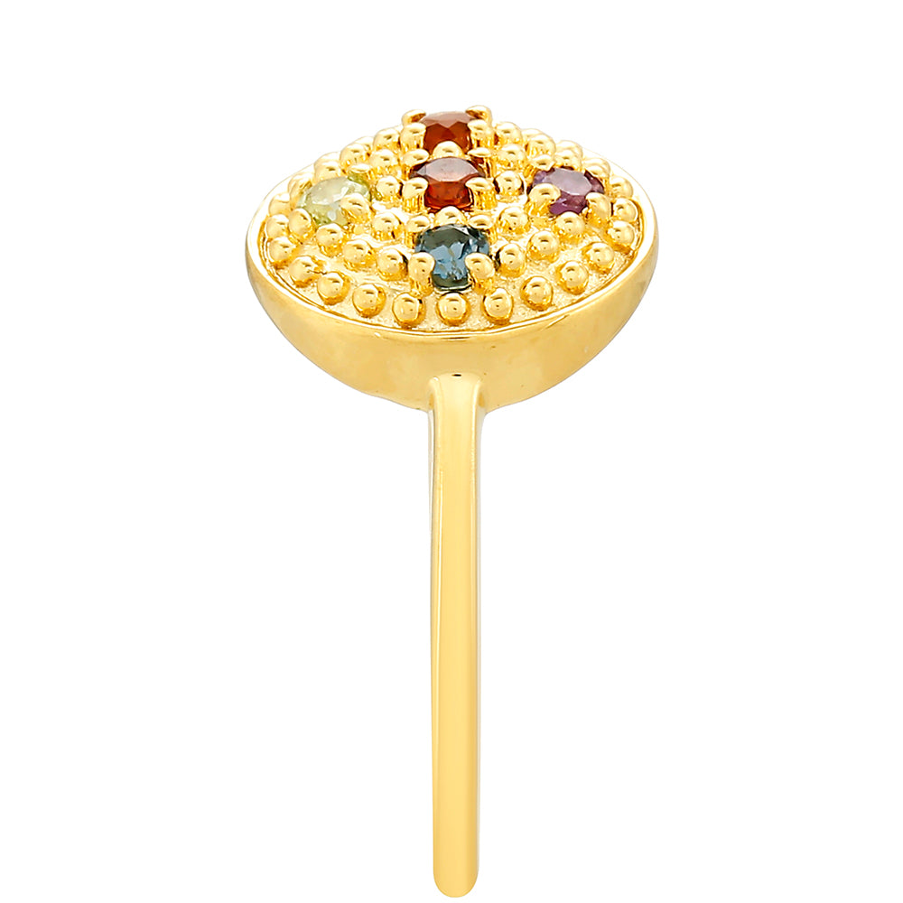 Pozlacené Stříbro 925/1000 - Prsten s Ametystem a Citrínem z Madeiry - Karátové číslo: 0.2. přibližná hmotnost: 1.81 gramů 3 