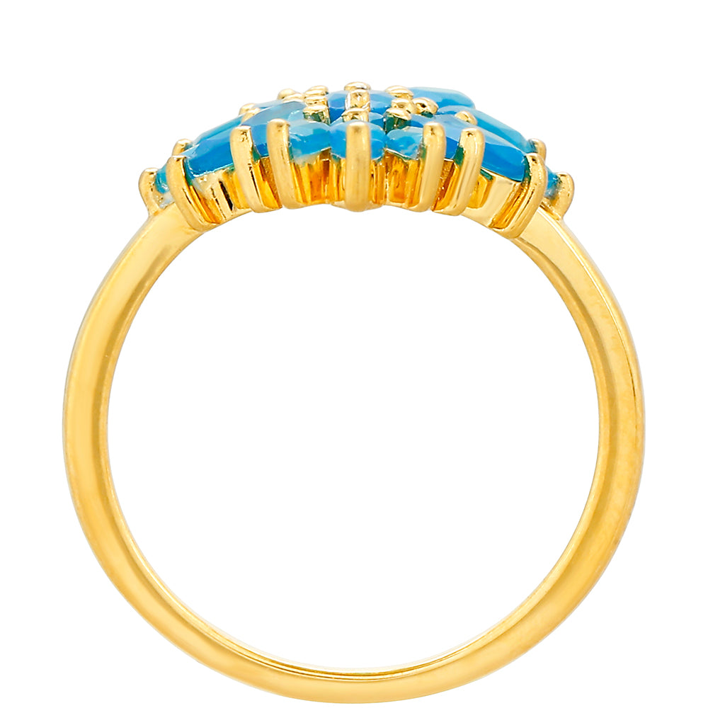 Pozlacený Stříbrný Prsten s etiopským Paraiba modrým opálem 4 