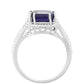 Stříbro 925/1000 - Prsten s Thajským Safírem a Bílým Topazem - Karátové číslo: 4.47. přibližná hmotnost: 3.4 gramů
