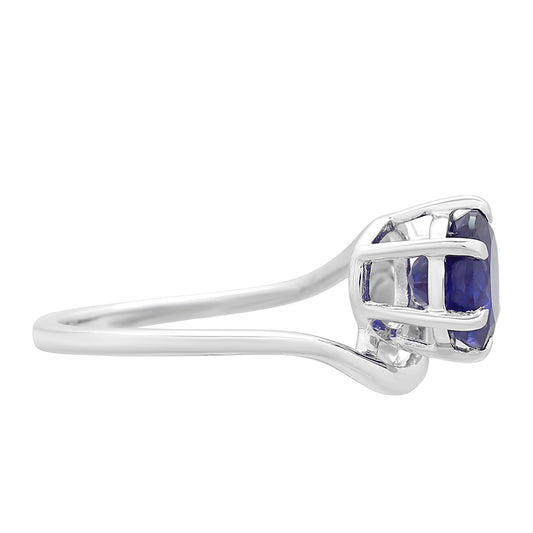 Stříbrný Prsten s Thajským Safírem a Bílou Sladkovodní Perlou