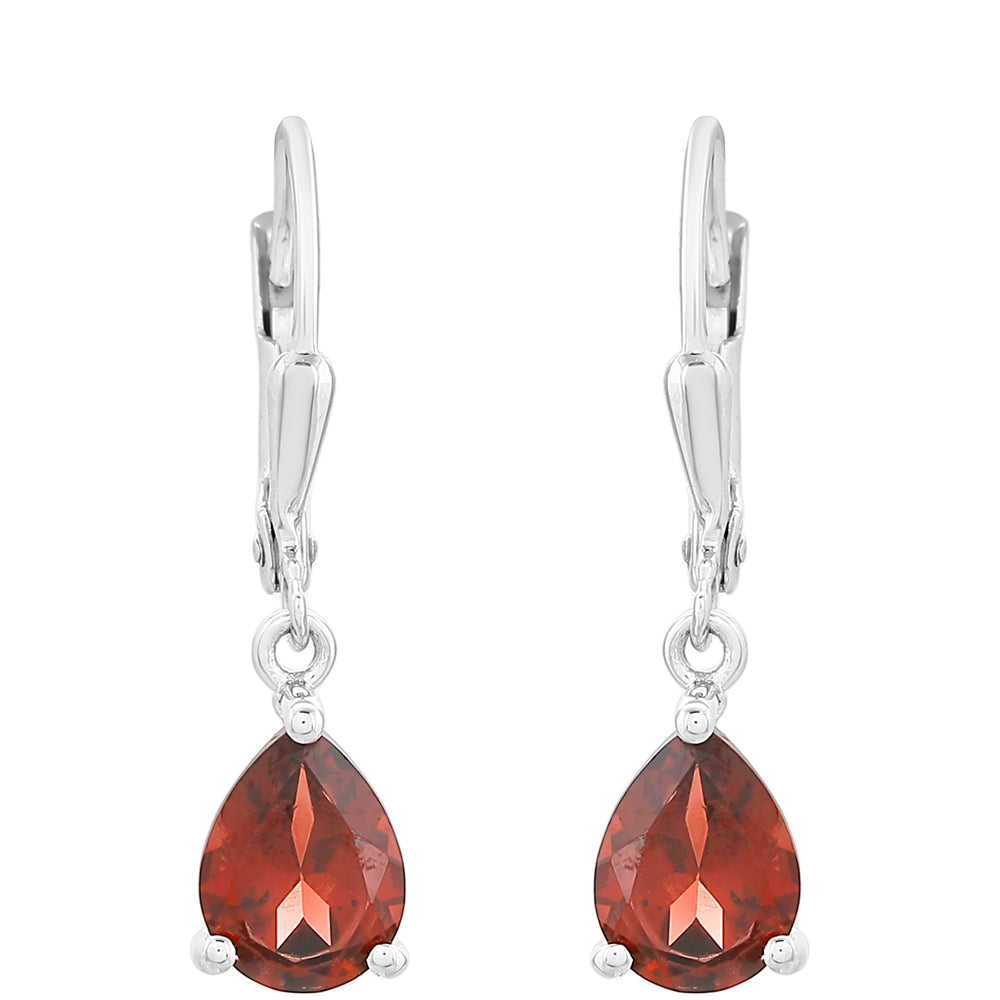 Stříbrné Náušnice s Granátem