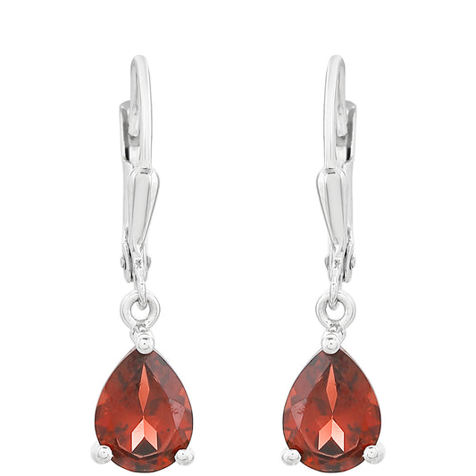 Stříbrné Náušnice s Granátem