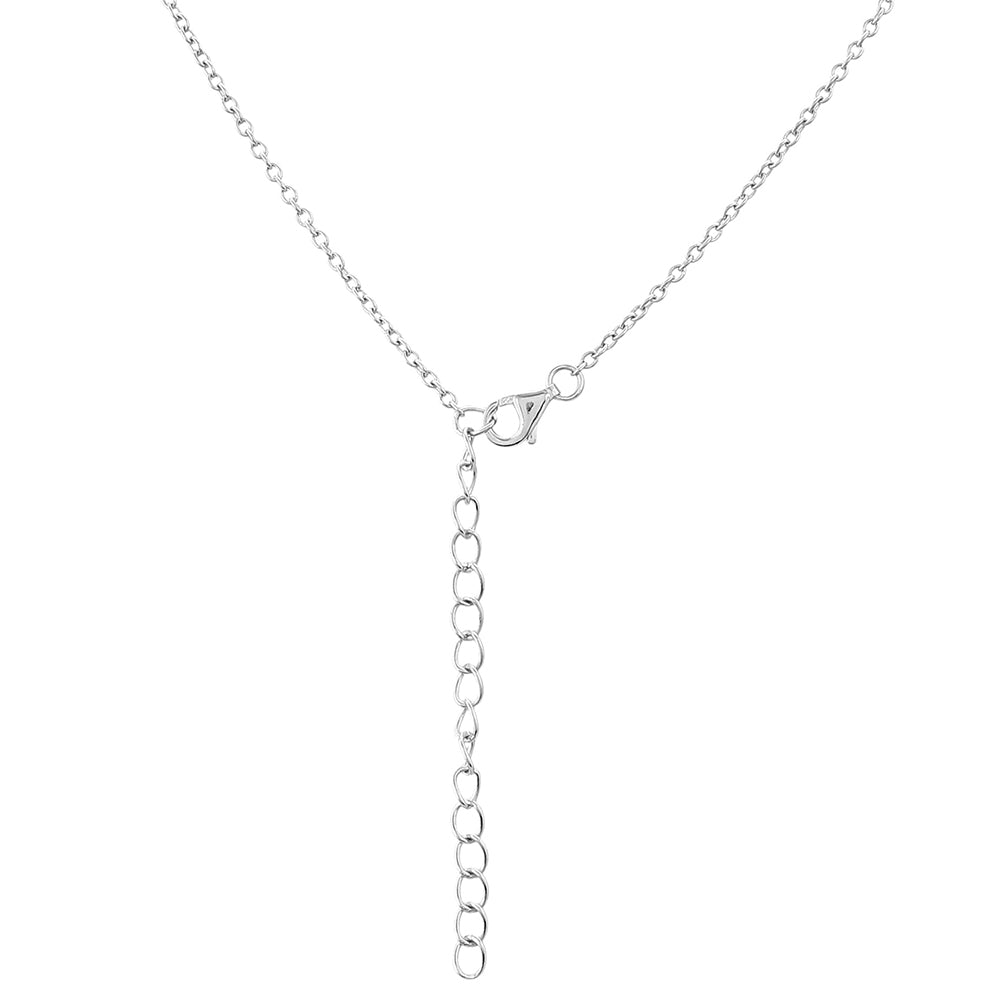 Stříbrný Náhrdelník s Granátem a Bílým Topazem 2 