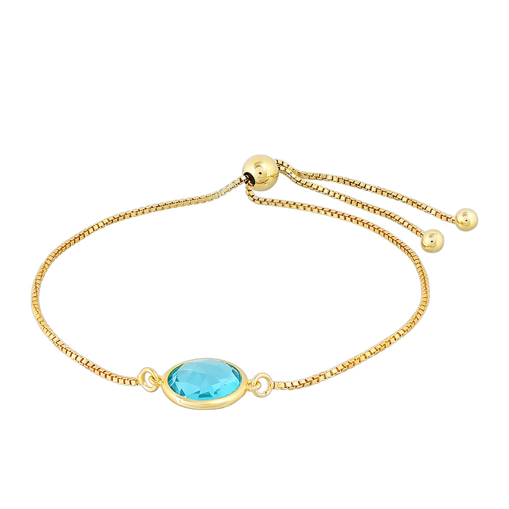 Pozlacený Stříbrný Náramek s Paraiba Křemenem 2 