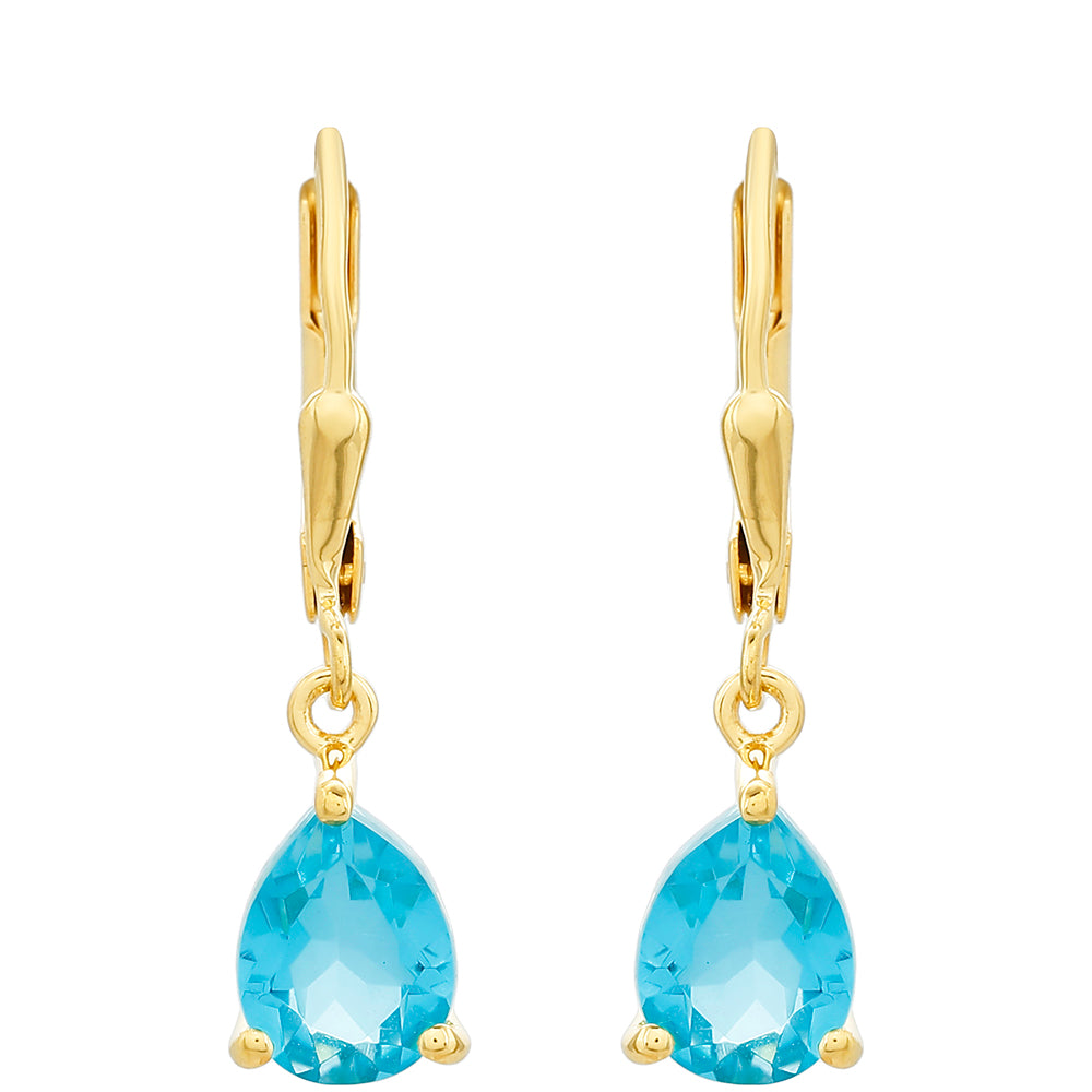 Pozlacené Stříbrné Náušnice s Paraiba Křemenem 1 