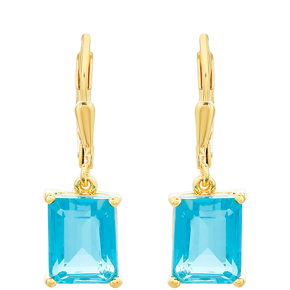 Pozlacené Stříbrné Náušnice s Paraiba Křemenem 1 