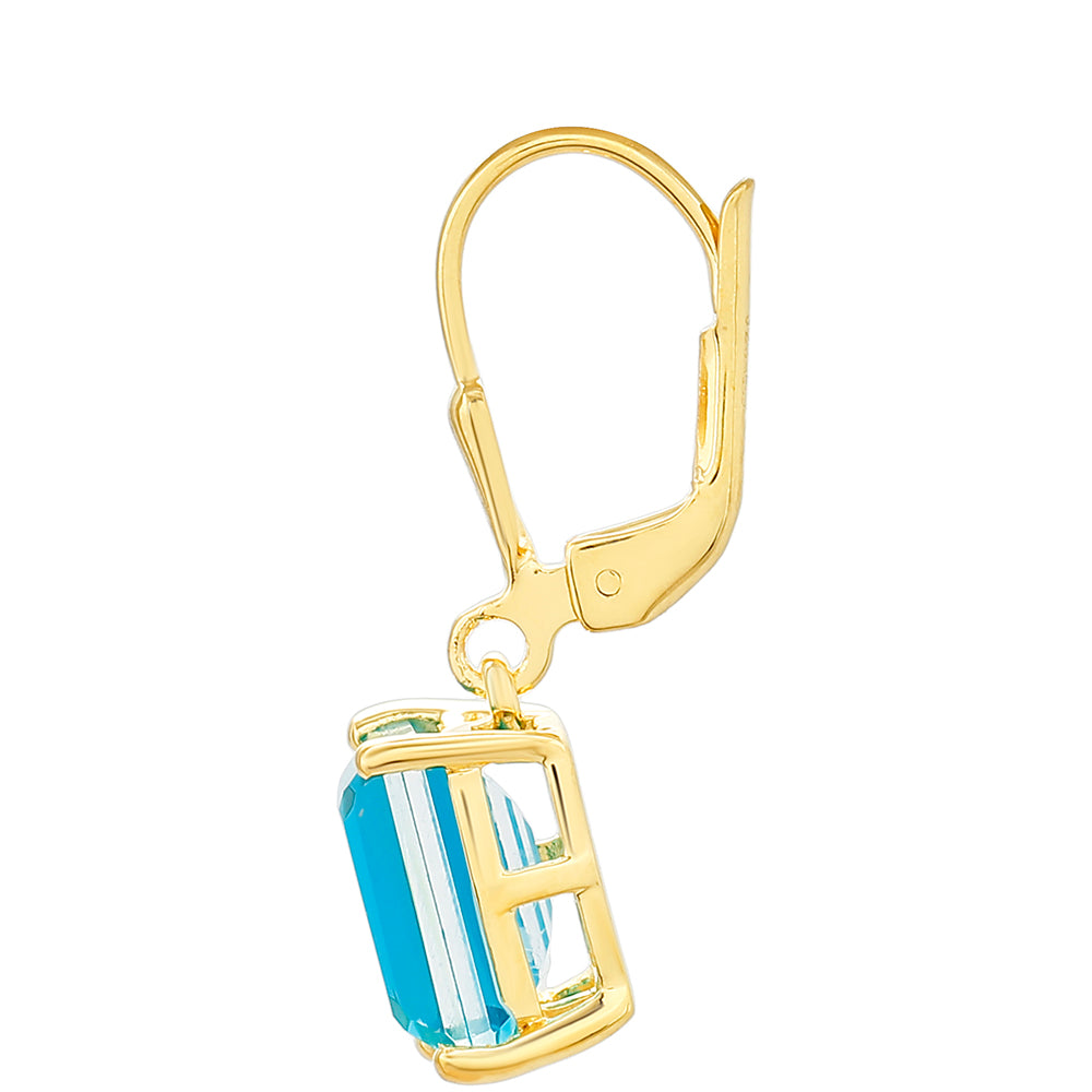 Pozlacené Stříbrné Náušnice s Paraiba Křemenem 2 