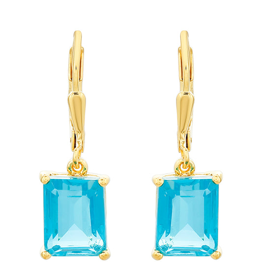 Pozlacené Stříbrné Náušnice s Paraiba Křemenem