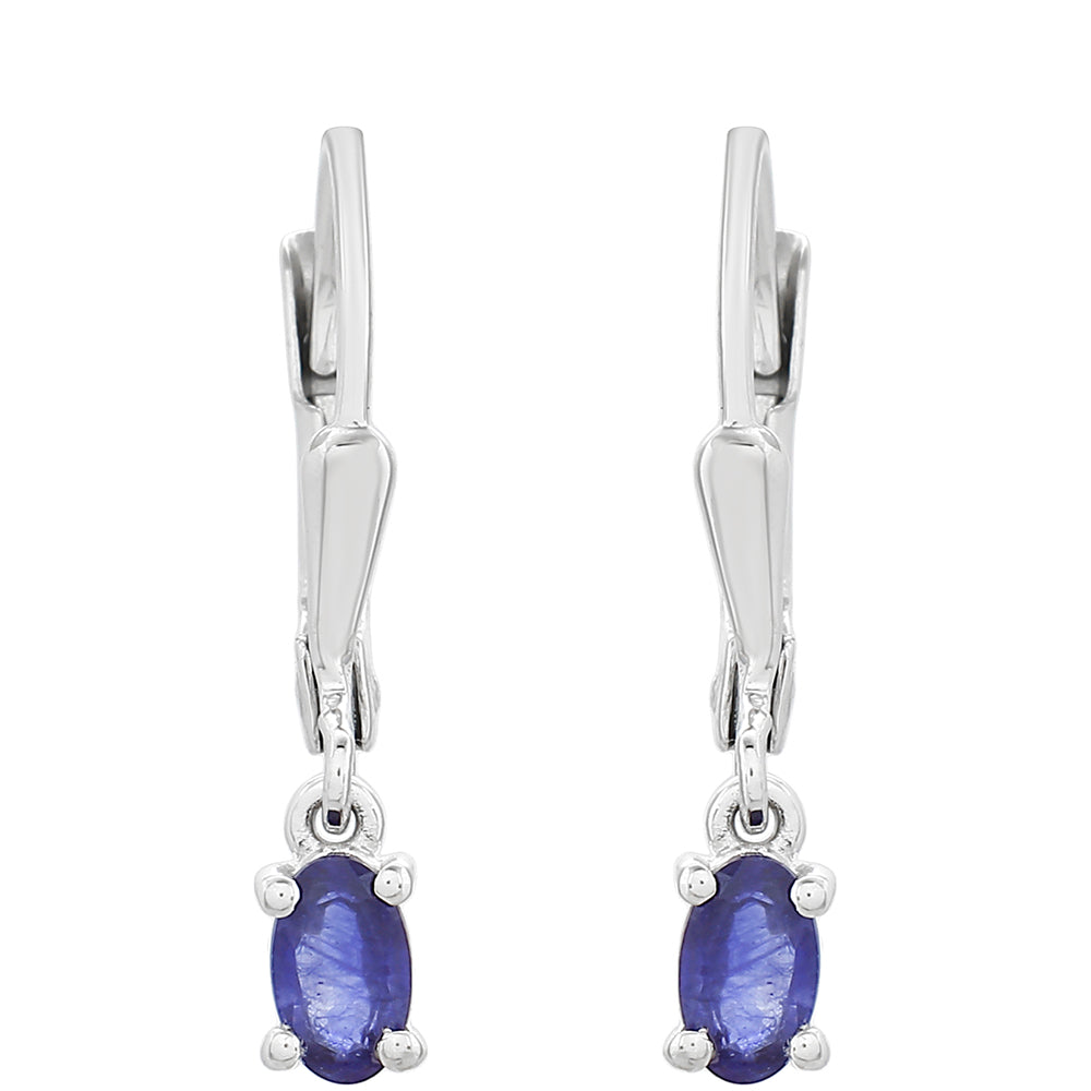 Stříbrné Náušnice s Thajským Safírem