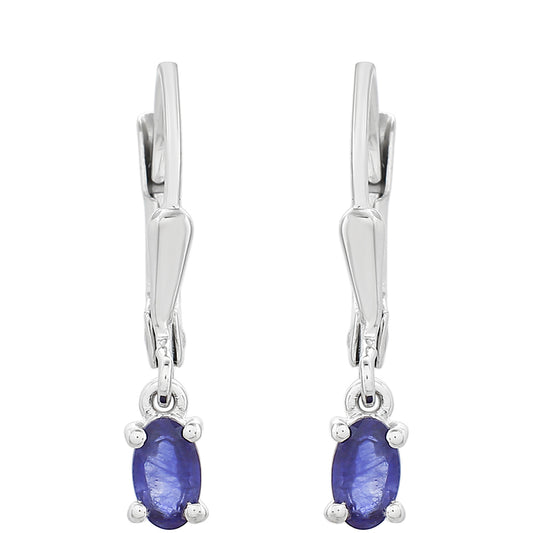 Stříbrné Náušnice s Thajským Safírem