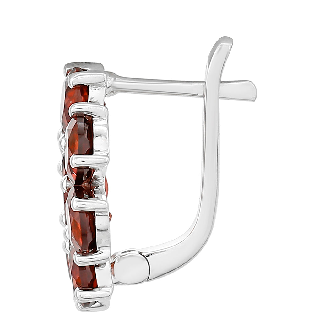 Stříbrné Náušnice s Granátem 2 