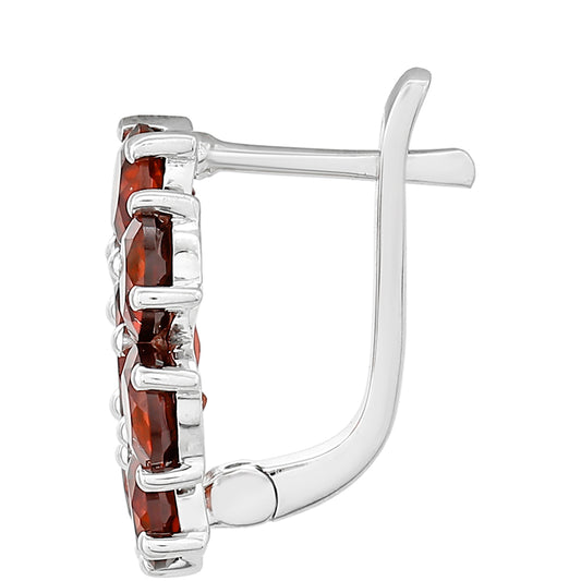 Stříbrné Náušnice s Granátem