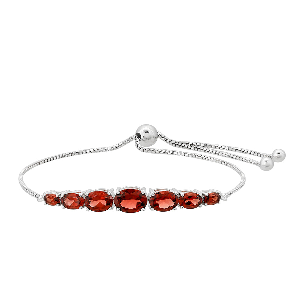 Stříbrný Náramek s Granátem 1 
