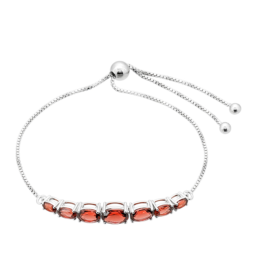 Stříbrný Náramek s Granátem 2 