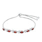 Stříbrný Náramek s Granátem a Bílým Topazem