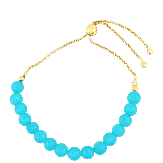 Pozlacený Stříbrný Náramek s Paraiba Křemenem