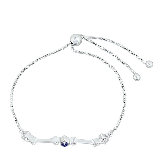 Stříbrný Náramek s Thajským Safírem a Bílým Topazem