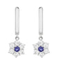 Stříbrné Náušnice s Thajským Safírem a Bílým Topazem