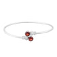 Stříbro 925/1000 - Náramek s Granátem a Bílým Topazem - Karátové číslo: 2.11. přibližná hmotnost: 6.6 gramů