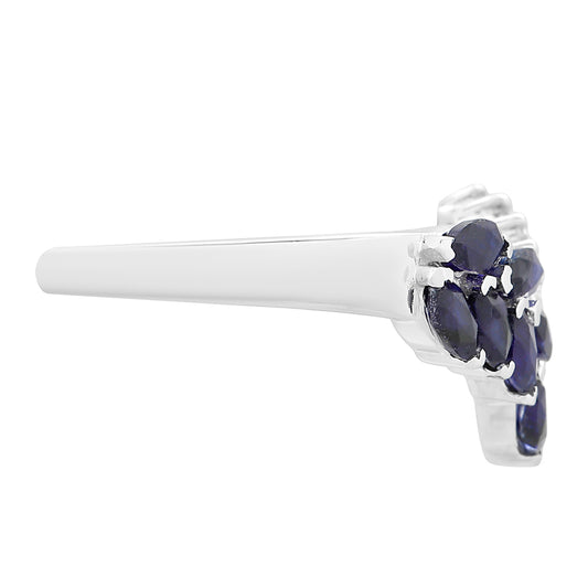 Stříbrný Prsten s Thajským Safírem a Bílým Topazem