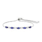 Stříbrný Náramek s Thajským Safírem a Bílým Topazem