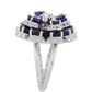 Stříbrný Prsten s Thajským Safírem a Bílým Topazem