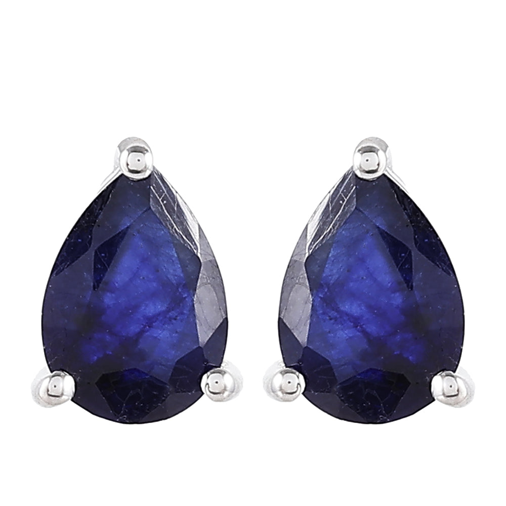 Stříbrné Náušnice s Thajským Safírem 1 