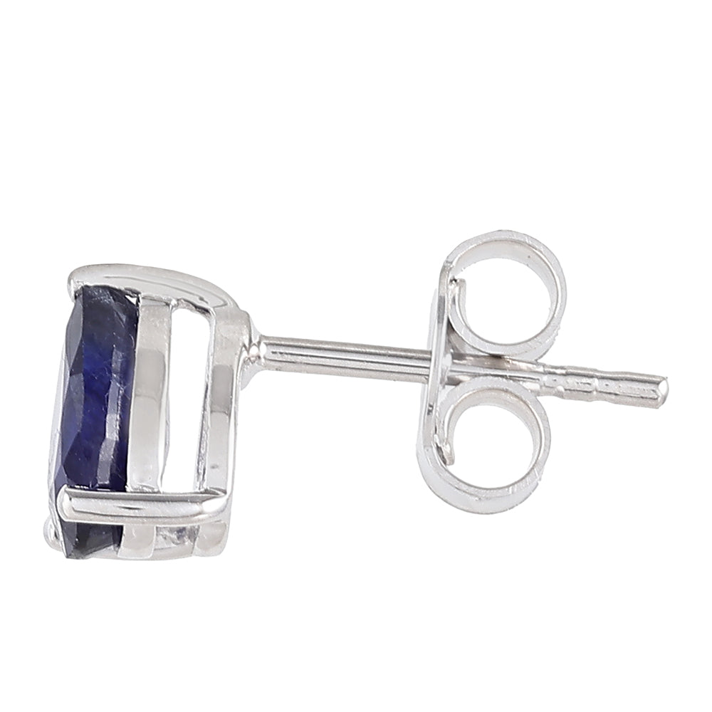 Stříbrné Náušnice s Thajským Safírem 2 