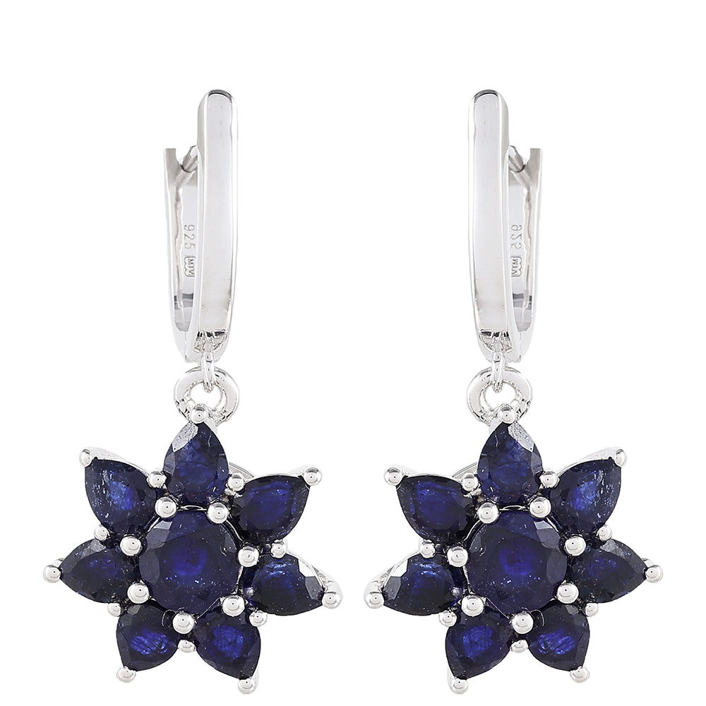 Stříbrné Náušnice s Thajským Safírem 1 