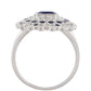 Stříbro 925/1000 - Prsten s Thajským Safírem a Bílým Topazem - Karátové číslo: 2.82. přibližná hmotnost: 4.15 gramů