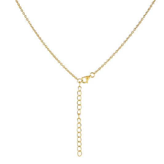 Pozlacené Stříbro 925/1000 - Náhrdelník s Barokní Sladkovodní Kultivovanou Perlou a Bílým Topazem - Karátové číslo: 4.62. přibližná hmotnost: 5.85 gramů