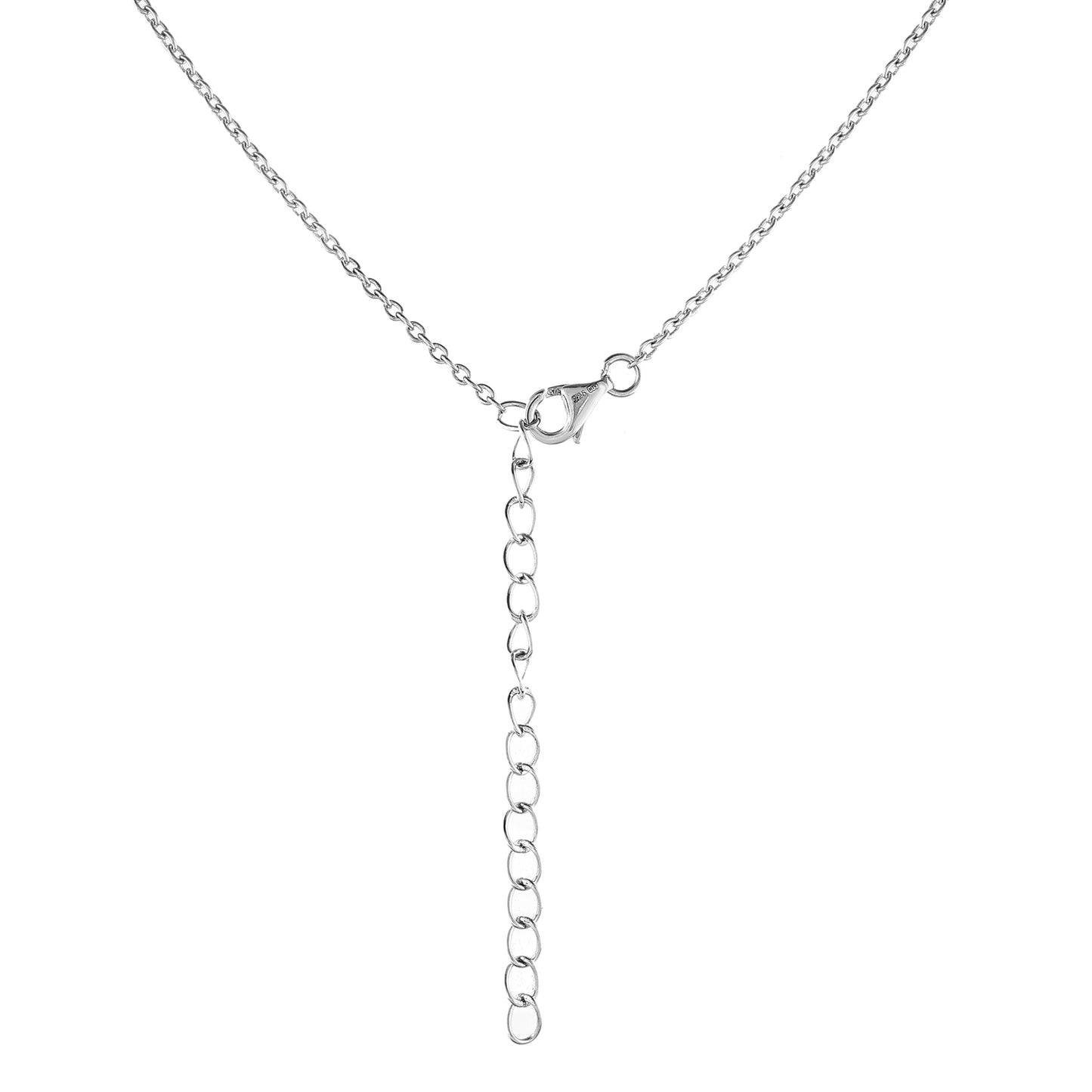 Stříbro 925/1000 - Náhrdelník s Pavím Křemenem a Bílým Topazem - Karátové číslo: 10.18. přibližná hmotnost: 8.78 gramů