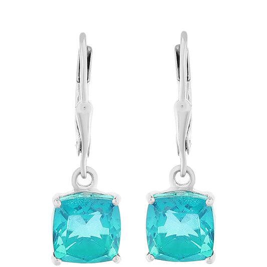 Stříbro 925/1000 - Náušnice s Pavím Křemenem - Karátové číslo: 4.95. přibližná hmotnost: 2.79 gramů