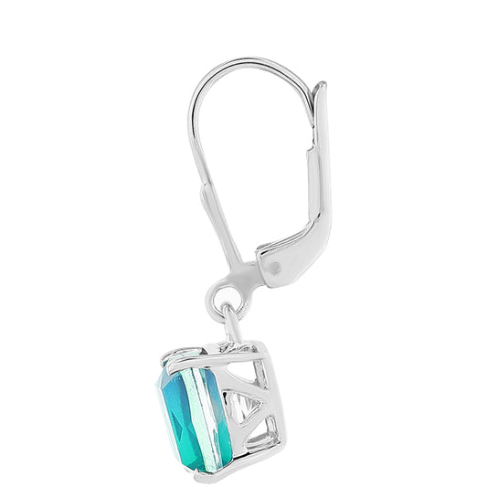 Stříbro 925/1000 - Náušnice s Pavím Křemenem - Karátové číslo: 4.95. přibližná hmotnost: 2.79 gramů