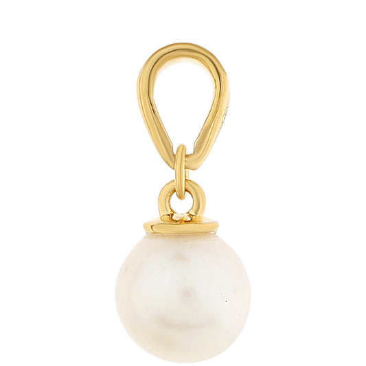 Pozlacené Stříbro 925/1000 - Přívěsek s Barokní Sladkovodní Kultivovanou Perlou - Karátové číslo: 5.16. přibližná hmotnost: 1.72 gramů